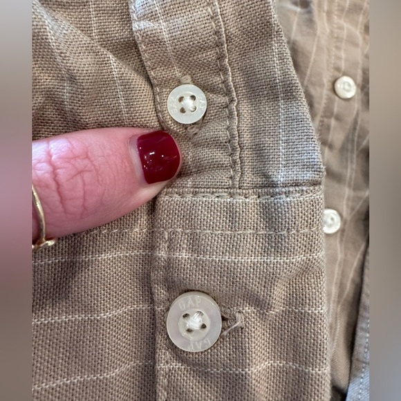 Gap, 2T Brown Striped Kids Shirt - Picture 3 of 7